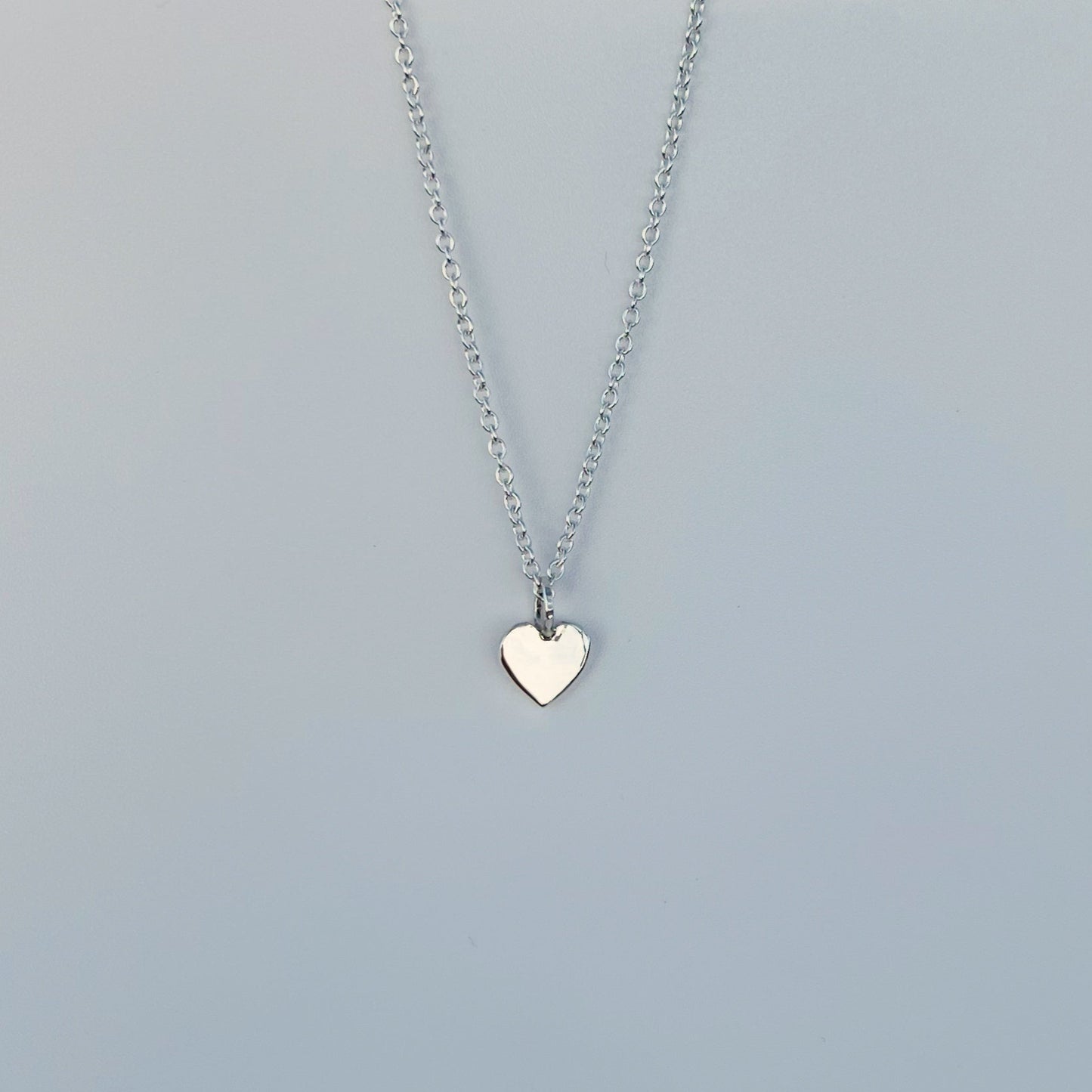 Simple Heart Necklace Silver